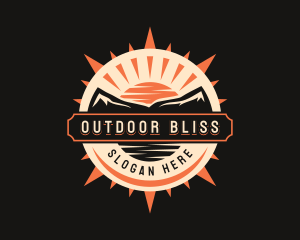 Compass Outdoor Sunset Voyage logo design