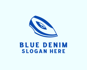 Blue Flat Iron logo design