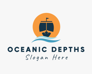 Ocean Wave Ship  logo design