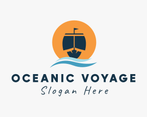 Ocean Wave Ship  logo design