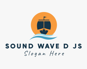 Ocean Wave Ship  logo design