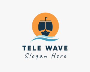 Ocean Wave Ship  logo design