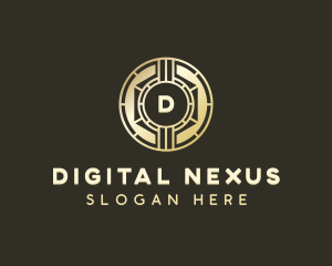 Cryptocurrency Digital Fintech logo design