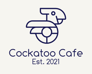 Minimalist Blue Cockatoo logo