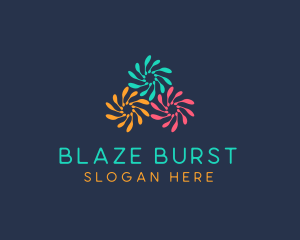 Multicolor Flower Fireworks logo design