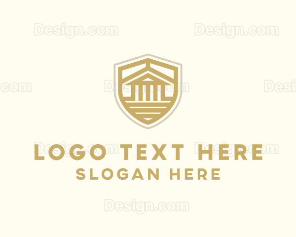 Ancient Column Building Shield Logo