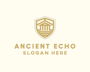 Ancient Column Building Shield logo design