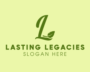 Nature Leaf Letter L logo design