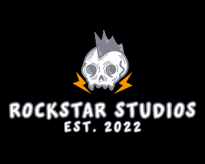 Rockstar Skull Mohawk logo