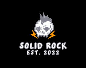 Rockstar Skull Mohawk logo design