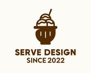 Chocolate Ice Cream Sorbet  logo design