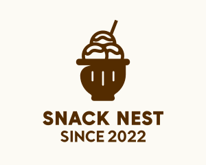 Chocolate Ice Cream Sorbet  logo design