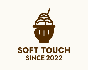 Chocolate Ice Cream Sorbet  logo design