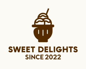 Chocolate Ice Cream Sorbet  logo design