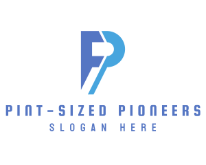 Blue Modern P logo design