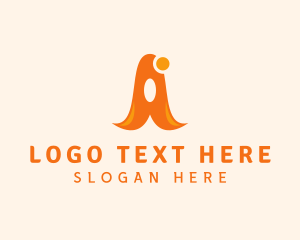 Orange Playful Letter A  logo