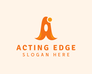 Orange Playful Letter A  logo design