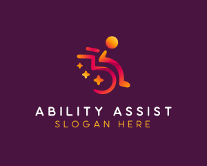 Therapy Clinic Wheelchair logo design