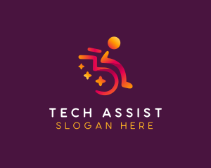 Therapy Clinic Wheelchair logo design