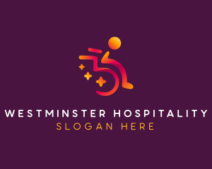 Therapy Clinic Wheelchair logo design