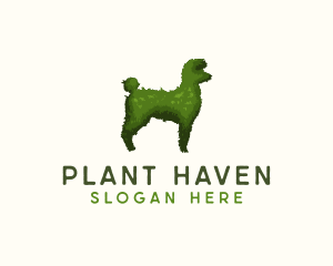 Poodle Topiary Plant logo design