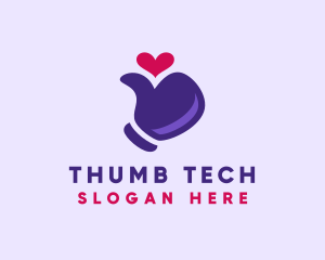 Thumbs Up Heart  logo design