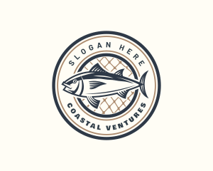 Fishing Net Tuna Farm logo design