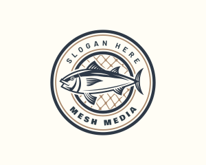 Fishing Net Tuna Farm logo design