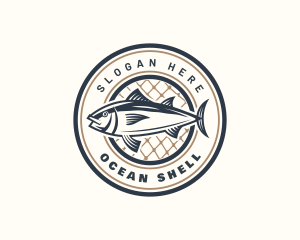 Fishing Net Tuna Farm logo design