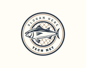 Fishing Net Tuna Farm logo design