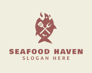 Fish Seafood Barbecue logo design