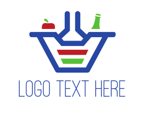 Bottle Apple Grocery Basket logo