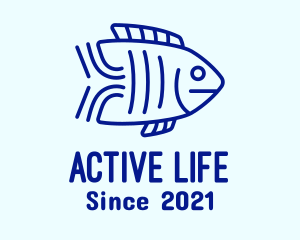 Minimalist Aquatic Fish logo