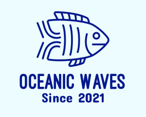 Minimalist Aquatic Fish logo