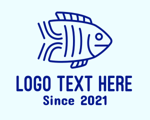 Minimalist Aquatic Fish logo