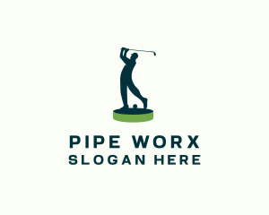 Golfer Sports Tournament logo design