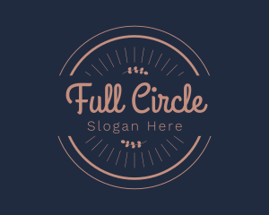 Handcrafted Leaf Circle logo design