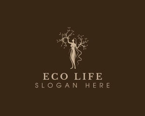 Eco Woman Tree logo design