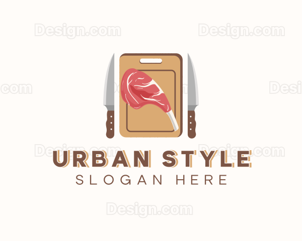 Meat Cooking Kitchen Utensil Logo