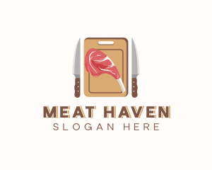 Meat Cooking Kitchen Utensil logo design