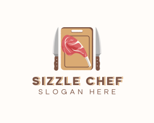 Meat Cooking Kitchen Utensil logo design