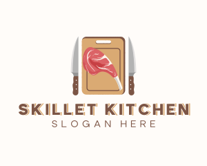 Meat Cooking Kitchen Utensil logo design