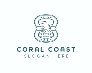 Waves Coast Surfing logo design