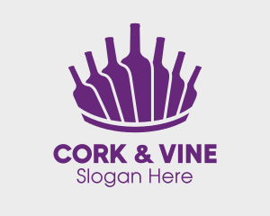 Purple Wine Bottles logo design