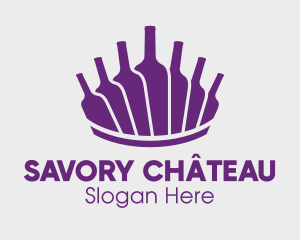 Purple Wine Bottles logo design