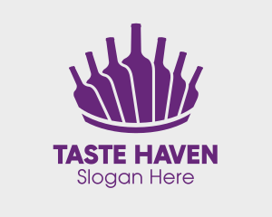 Purple Wine Bottles logo design