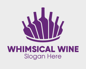 Purple Wine Bottles logo design