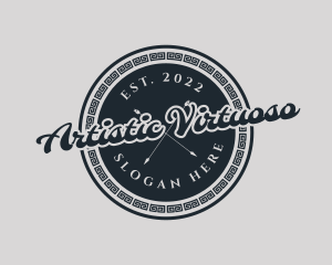 Hipster Arrow Cursive logo design