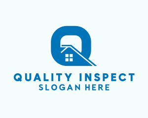 Blue House Letter Q logo design