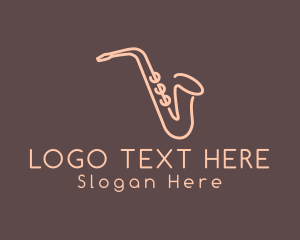 Music Saxophone Monoline logo design